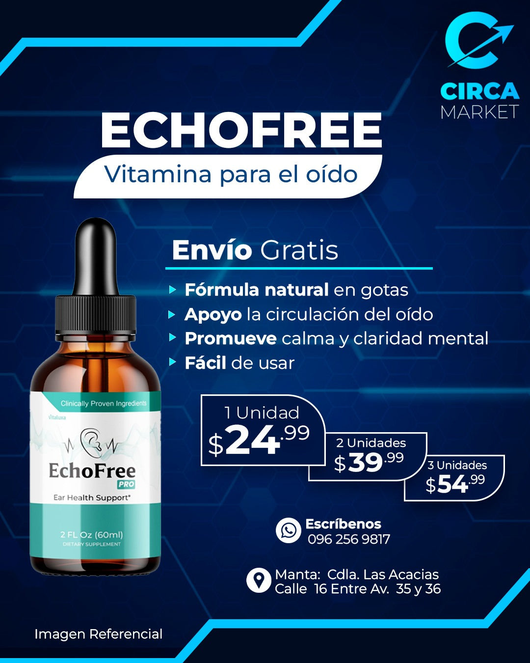 Echofree - Diseñado para ayudar a reducir pitidos y molestias auditivas.