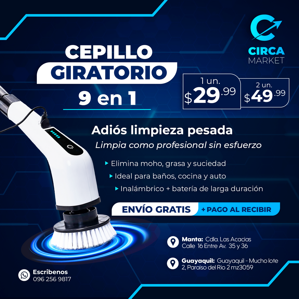 Cepillo Giratorio De Limpieza 9 En 1